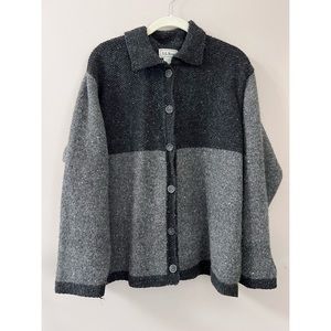 LL Bean Grey Wool Cardigan